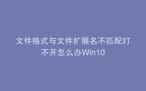 文件格式与文件扩展名不匹配打不开怎么办Win10