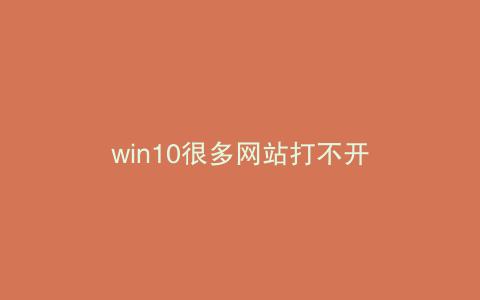 win10很多网站打不开