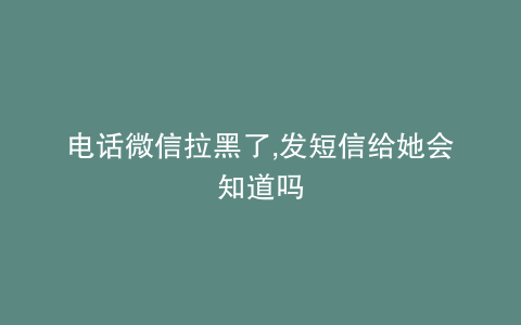 电话微信拉黑了,发短信给她会知道吗