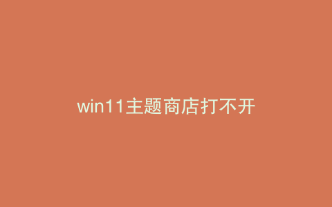 win11主题商店打不开