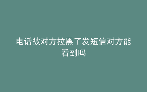 电话被对方拉黑了发短信对方能看到吗