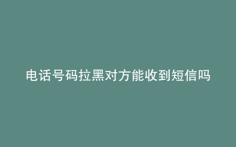 电话号码拉黑对方能收到短信吗
