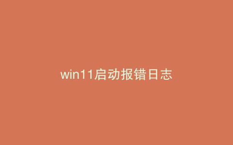 win11启动报错日志
