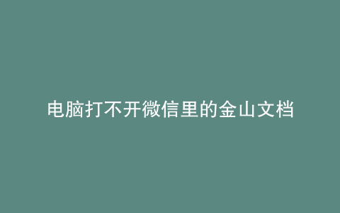 电脑打不开微信里的金山文档