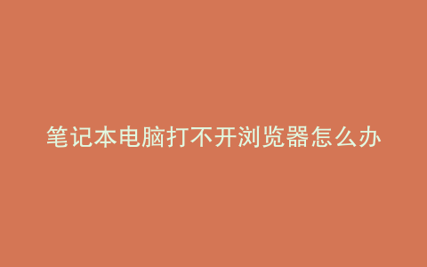 笔记本电脑打不开浏览器怎么办