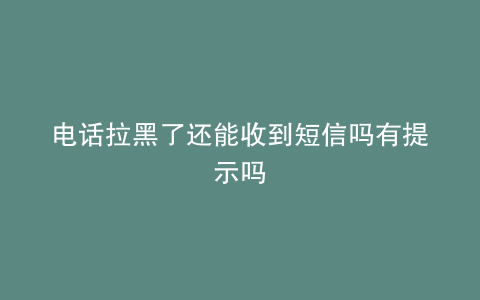 电话拉黑了还能收到短信吗有提示吗