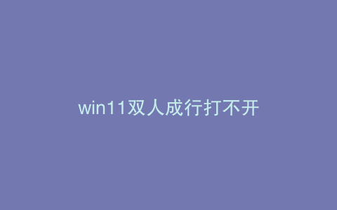 win11双人成行打不开