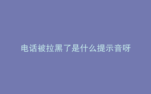 电话被拉黑了是什么提示音呀
