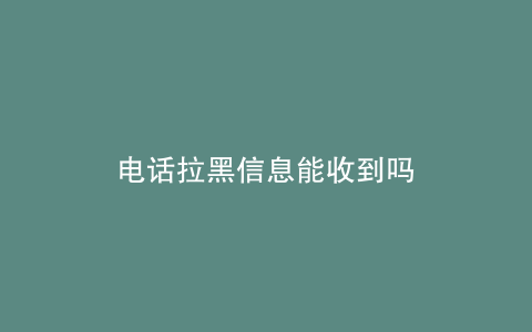 电话拉黑信息能收到吗