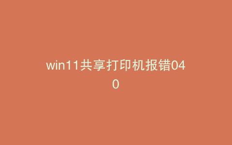 win11共享打印机报错040