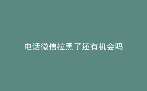 电话微信拉黑了还有机会吗