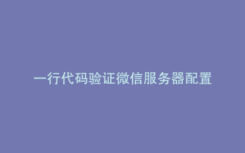 一行代码验证微信服务器配置