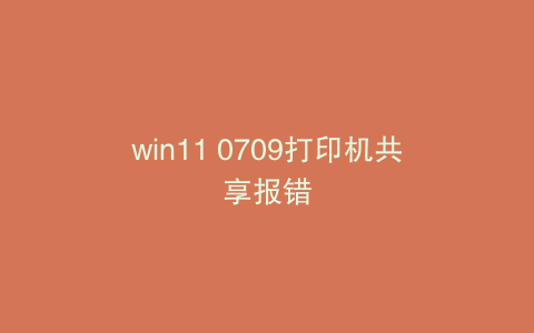 win11 0709打印机共享报错
