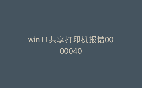 win11共享打印机报错0000040