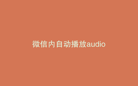 微信内自动播放audio