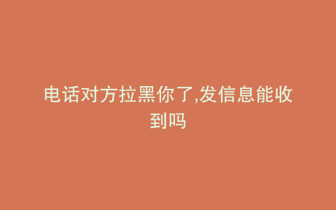 电话对方拉黑你了,发信息能收到吗