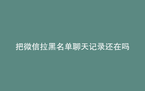 把微信拉黑名单聊天记录还在吗