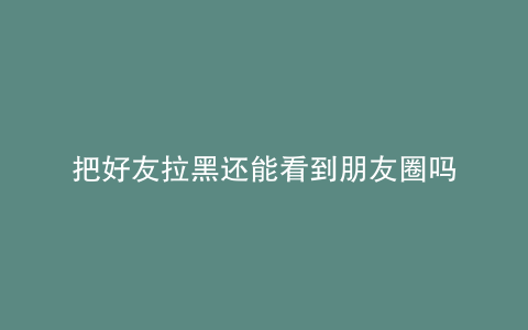 把好友拉黑还能看到朋友圈吗
