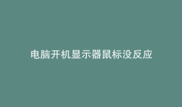 电脑开机显示器鼠标没反应