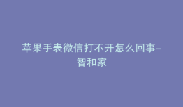 苹果手表微信打不开怎么回事-智和家