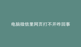 电脑微信里网页打不开咋回事