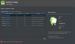 AndroidStudio虚拟机 "A system image must be selected to continue"问题解决
