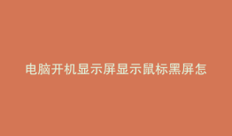电脑开机显示屏显示鼠标黑屏怎么办呢
