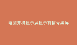 电脑开机显示屏显示有信号黑屏怎么办