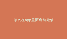 怎么在app里面启动微信