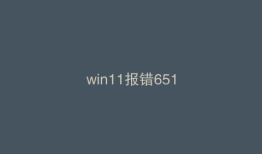 win11报错651