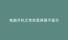 电脑开机正常但是屏幕不显示