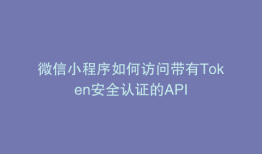 微信小程序如何访问带有Token安全认证的API