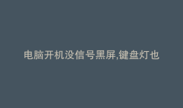 电脑开机没信号黑屏,键盘灯也不亮