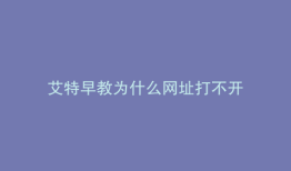 艾特早教为什么网址打不开