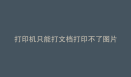 打印机只能打文档打印不了图片怎么回事
