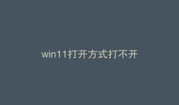 win11打开方式打不开