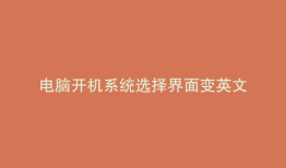 电脑开机系统选择界面变英文
