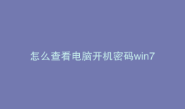 怎么查看电脑开机密码win7
