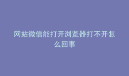 网站微信能打开浏览器打不开怎么回事