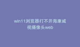 win11浏览器打不开海康威视摄像头web