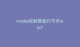 nvidia控制面板打不开win7