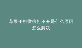 苹果手机微信打不开是什么原因怎么解决