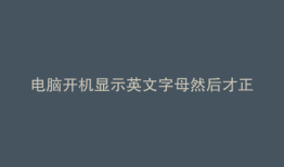 电脑开机显示英文字母然后才正常