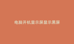 电脑开机显示屏显示黑屏