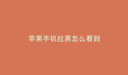 苹果手机拉黑怎么看到