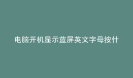电脑开机显示蓝屏英文字母按什么键