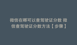 微信在哪可以查驾驶证分数 微信查驾驶证分数方法【步骤】