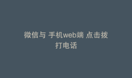 微信与 手机web端 点击拨打电话