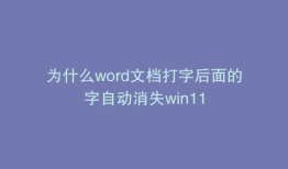 为什么word文档打字后面的字自动消失win11