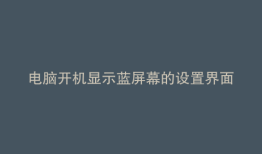 电脑开机显示蓝屏幕的设置界面怎么办